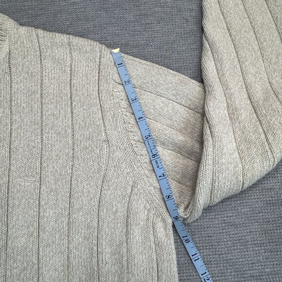 Dockers Mens Size Large Beige Oatmeal Ribbed Knit Crewneck Sweater Long Sleeve - Picture 10 of 10